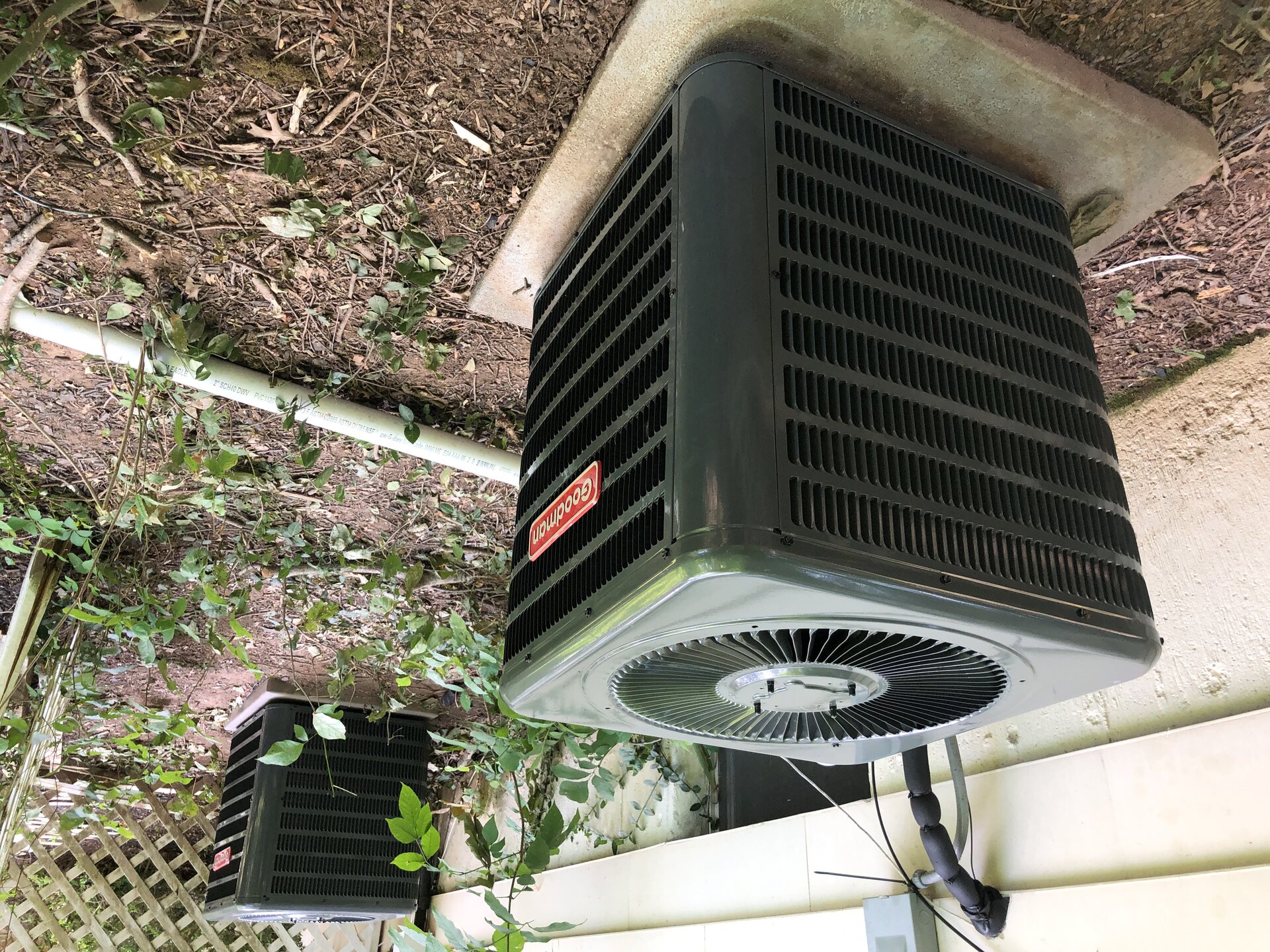 Residential air conditioning unit close-up